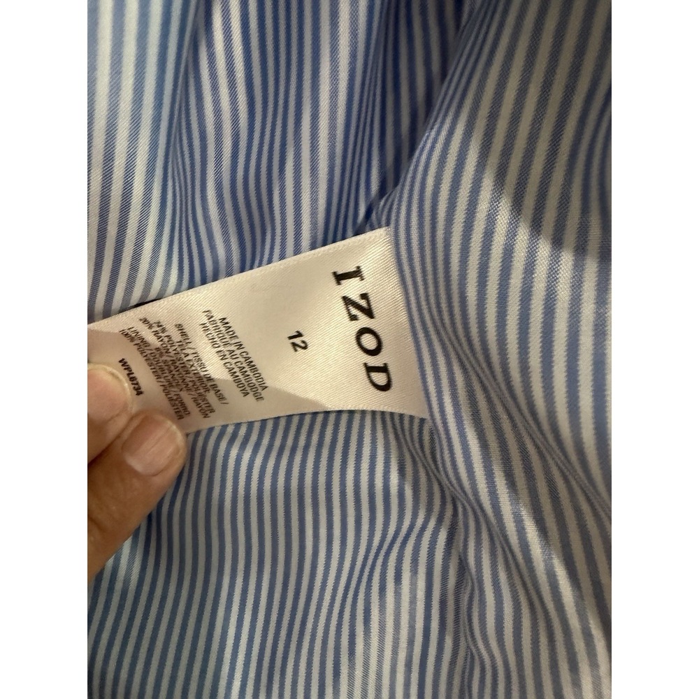 IZOD Boys Navy Blue Blazer Size 12 Lined Sport Coat Dress Jacket stretch W191 - Picture 3 of 5